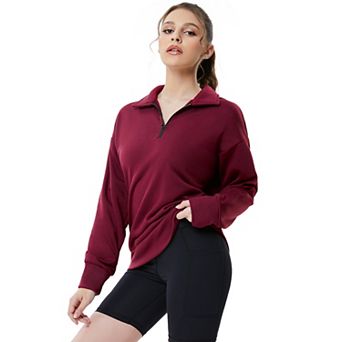 Women's Half Zip Quilted Sweatshirts Long Sleeve Pullover Tops Casual Fashion Fall Tops