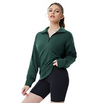 Women's Half Zip Quilted Sweatshirts Long Sleeve Pullover Tops Casual Fashion Fall Tops