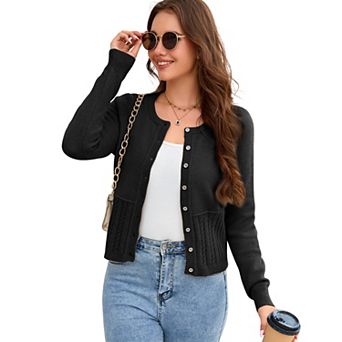 Women's Knit Cardigans Long Sleeve Button Dwon Lightweight Cardigan Sweaters