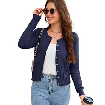 Women's Knit Cardigans Long Sleeve Button Dwon Lightweight Cardigan Sweaters