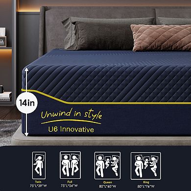 Yardgrace Mattress 12 Inch Cooling Gel Infused Memory Foam Mattress