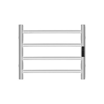 4-Bar Heated Towel Rack Wall Mounted with Timer LED Display Silver