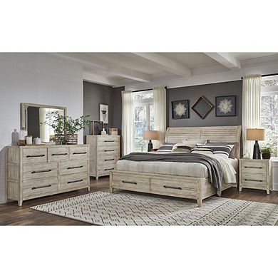 Aurora 2-Drawer Nightstand - Whitewash