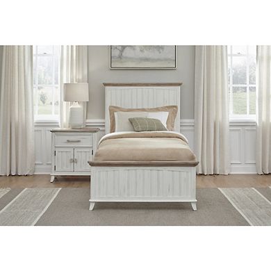 Beach Comber Nightstand - Weathered White - Sand Top