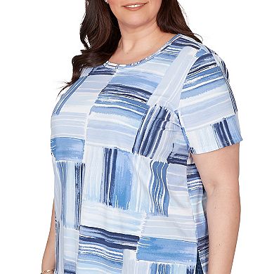 Plus Size Alfred Dunner Brushstroke Beaded Neck T-Shirt