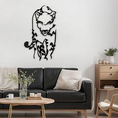 Leopard Sculpture Metal Wall Art
