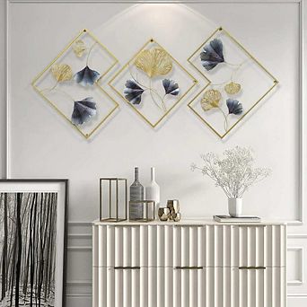 Metal Ginkgo Hanging Wall Art