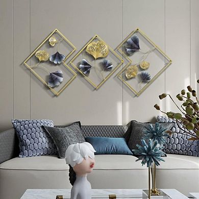 Metal Ginkgo Hanging Wall Art