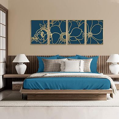 Gold Flower Minimalist Wall Art