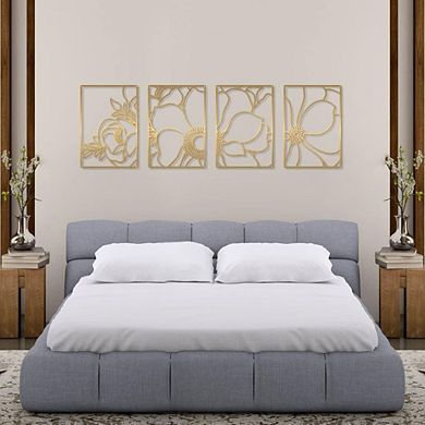 Gold Flower Minimalist Wall Art