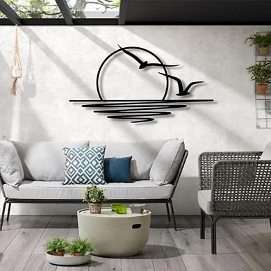 Metal Sunrise And Sunset Wall Art