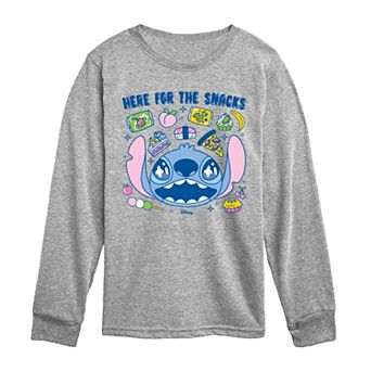 Boys 8-20 Disney's Lilo & Stitch Here For The Snacks Long Sleeve Graphic Tee