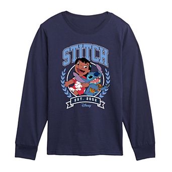 Boys 8-20 Disney's Lilo & Stitch Collegiate Est. 2002 Long Sleeve Graphic Tee
