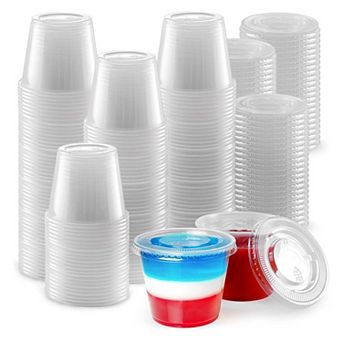 Zulay Kitchen Clear Jello Shot Cups with Lids