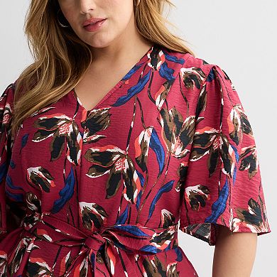 Plus Size Nine West Flutter Sleeve Fit & Flare Dress 36.5-Inch