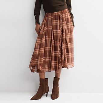 Petite Nine West Handkerchief Godet Skirt