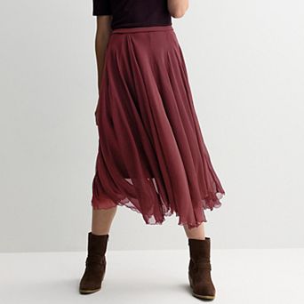 Petite Nine West Handkerchief Godet Skirt