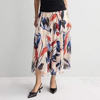 Petite Nine West Handkerchief Godet Skirt