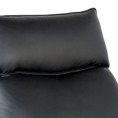 Lenne Manual Recliner Chair, Flared Padded Arms, Black Leather Match