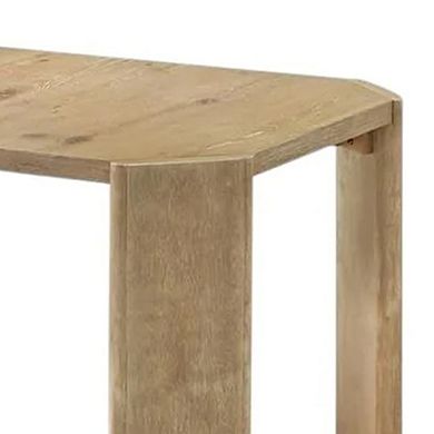 Edey Dining Table, 66-84 Inch Expandable Top in Oak Brown, Panel Legs