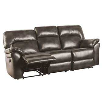 Josy Manual Recliner Loveseat with Console, Faux Leather