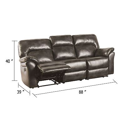 Josy Manual Recliner Loveseat with Console, Faux Leather