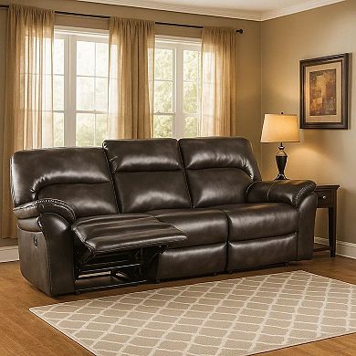 Josy Manual Recliner Loveseat with Console, Faux Leather