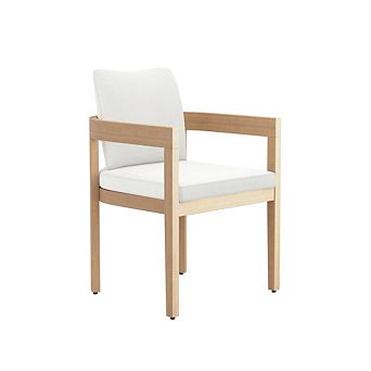 New Classic Furniture Wesley Wood Patio Dining Chair in Natural/White
