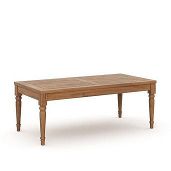 New Classic Furniture Savannah 47 Wood Patio Coffee Table in Natural