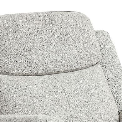Becy Manual Glider Recliner Chair, Padded Track Arms, Light Gray