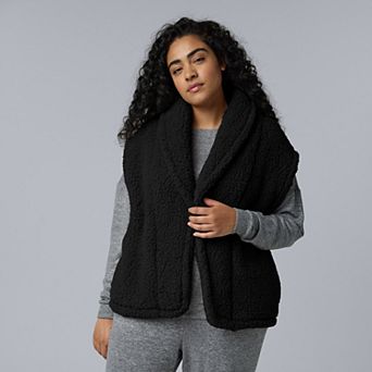 Plus Size Simply Vera Vera Wang Cozy Sherpa Pajama Vest