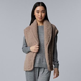 Women's Simply Vera Vera Wang Cozy Sherpa Pajama Vest