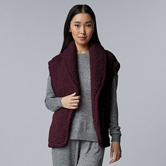 Women's Simply Vera Vera Wang Cozy Sherpa Pajama Vest