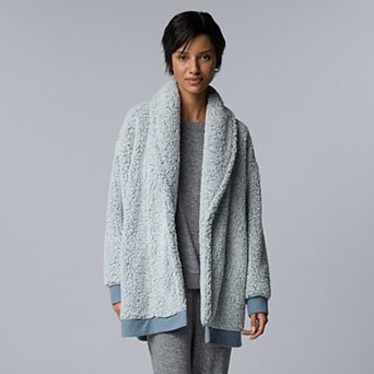 Women's Simply Vera Vera Wang Long Sleeve Cozy Sherpa Cardigan