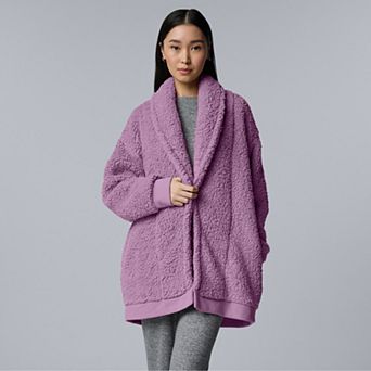 Women's Simply Vera Vera Wang Long Sleeve Cozy Sherpa Cardigan