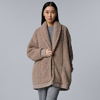 Women's Simply Vera Vera Wang Long Sleeve Cozy Sherpa Cardigan