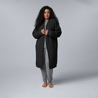 Plus Size Simply Vera Vera Wang Cozy Sherpa Long Cardigan