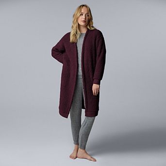 Women's Simply Vera Vera Wang Cozy Sherpa Long Cardigan