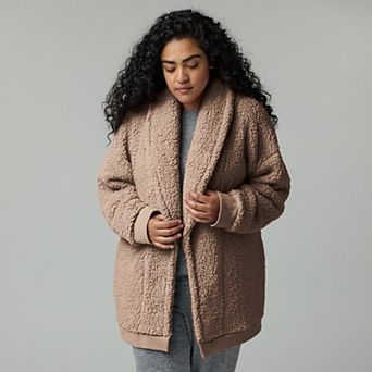 Plus Size Simply Vera Vera Wang Cozy Sherpa Cardigan