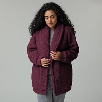 Plus Size Simply Vera Vera Wang Cozy Sherpa Cardigan