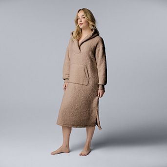 Women's Simply Vera Vera Wang Long Sleeve Cozy Sherpa Hooded Lounger
