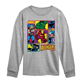 Boys 8-20 The Avengers Grid Long Sleeve Graphic Tee