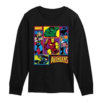 Boys 8-20 The Avengers Grid Long Sleeve Graphic Tee