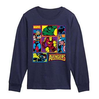 Boys 8-20 The Avengers Grid Long Sleeve Graphic Tee
