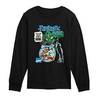 Boys 8-20 Marvel The Fantastic Four & Doctor Doom Long Sleeve Graphic Tee