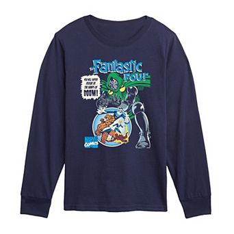 Boys 8-20 Marvel The Fantastic Four & Doctor Doom Long Sleeve Graphic Tee