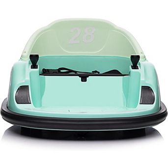 12V Kids Electric Bumper Car with Remote Control, 360 Degree Spin, LED Lights,Music, Dual 30W Motors