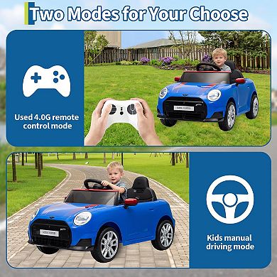 12V Licensed BMW MINI Ride On Car for Kids with 4.0 G Remote Control, LED Lights & Music, 3 Speeds