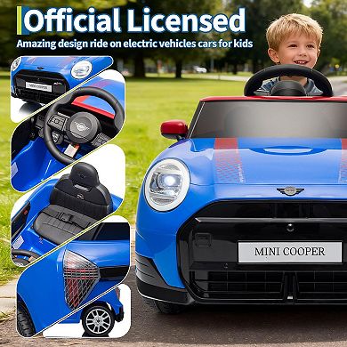 12V Licensed BMW MINI Ride On Car for Kids with 4.0 G Remote Control, LED Lights & Music, 3 Speeds