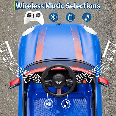 12V Licensed BMW MINI Ride On Car for Kids with 4.0 G Remote Control, LED Lights & Music, 3 Speeds